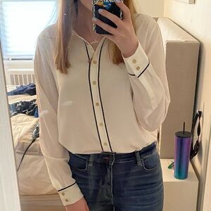 Calvin Klein White Shirt with Black Accents